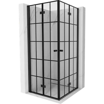 Mexen Mist-F Duo skládací sprchový kout 120 x 120 cm, černá mřížka, černý - 8A6-120L-120P-70-77 Sprchové kouty
