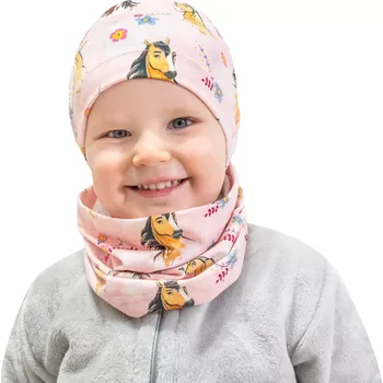 Nákrčník ESITO | Bavlněný dětský nákrčník Horse - růžová / 48