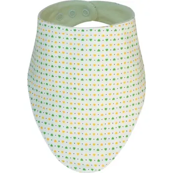 Bryndák ESITO | Slintáček bavlna srdce - srdce bílá / zelená / UNI