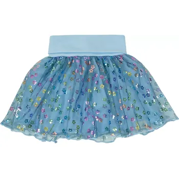 Dívčí sukně ESITO | Dívčí kolová sukně Flower tulle - modrá / 74 - 80