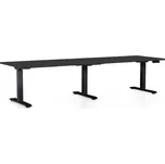 Výškově nastavitelný stůl OfficeTech Long, 260 x 80 cm, černá podnož, černá