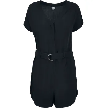 Dámský overall Overal z Urban Classics - Dámský krátký černý overal z viskózy - Ženy - černá
