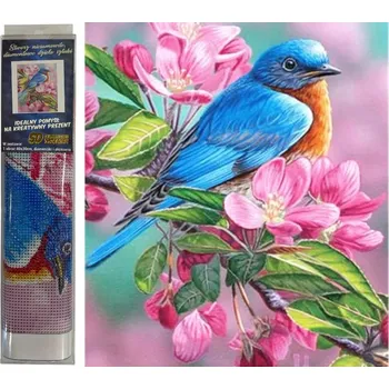 Diamantové malování Diamantové malování - Ptáček na jabloni 30 x 40 cm