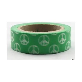 Lepicí páska Dekorační lepicí páska - WASHI tape-1ks zelené hippies