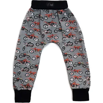 ESITO | Rostoucí dětské tepláky Motorky - černá / 104