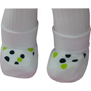 Chlapecké bačkory ESITO | Kojenecké bačkůrky bavlna malé puntík - puntík zelená