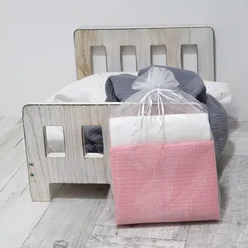 látková plena ESITO | Mušelínové pleny bílá - růžová - bílá / růžová / 70 x 70 cm