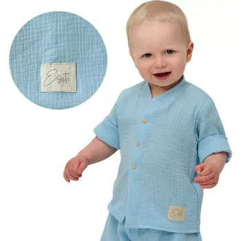 Chlapecká košile ESITO | Dětská mušelínová košile Luca Blue - modrá / 116