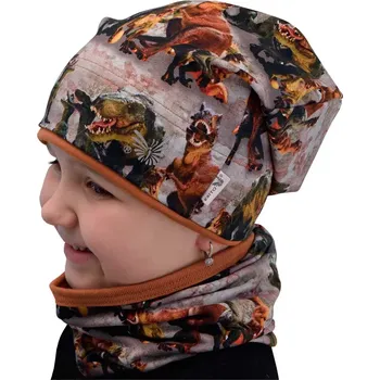 Kojenecké oblečení ESITO | Jarní čepice spadená Pravěk - hnědá / 44