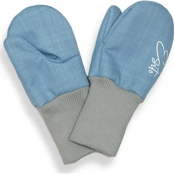 Rukavice ESITO | Zimní palcové rukavice softshell s beránkem Lamb Sky blue - modrá / 1 - 2 roky