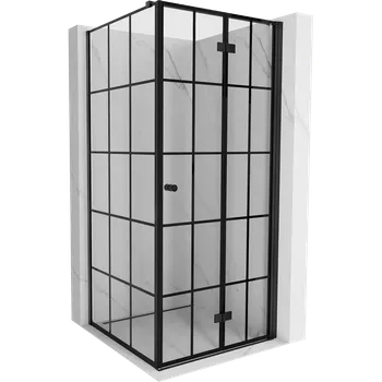 Mexen Mist-F sprchový kout skládací pravý 85 x 85 cm, černá mřížka, černá - 8A6T-085-085-70-77-P Sprchové kouty