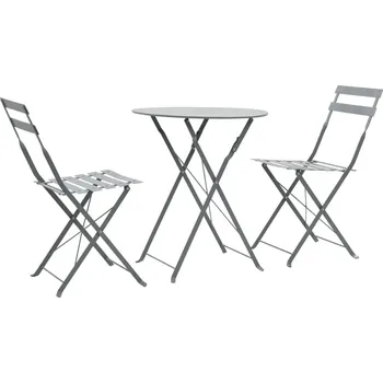 Zahradní sestava Nábytek XL 3dílný bistro set ocelový černý 44355