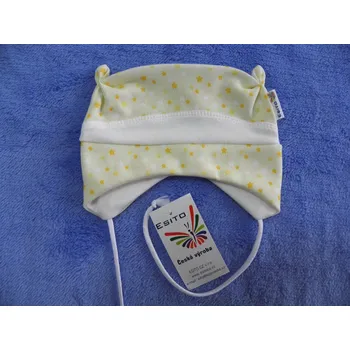 Módní doplněk ESITO | Kojenecká čepice s růžky - hvězdička žlutá / S