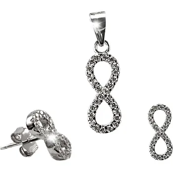 Souprava šperků Stříbrný set Nekonečno s kamínky 925/1000