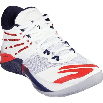 Pánská sálová obuv Skechers Reign Basketball Trainers Mens White/Red 7 (41)