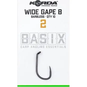 Rybářský háček 10ks - Háček Korda Basix Wide Gape Hooks Barbless Velikost 4