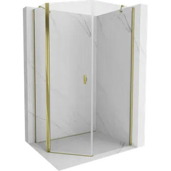 Mexen Mist asymetrická pentagonální sprchová kabina 90 x 100 cm, transparentní, zlatá - 8A8-090-100-50-00 Sprchové kouty
