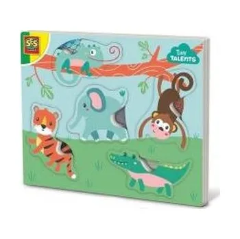 Dřevěná hračka Puzzle drewniane ze zwierzętami do dotykania