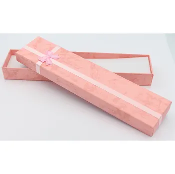 Dárková krabička Papírová krabička na šperky - dlouhá růžová