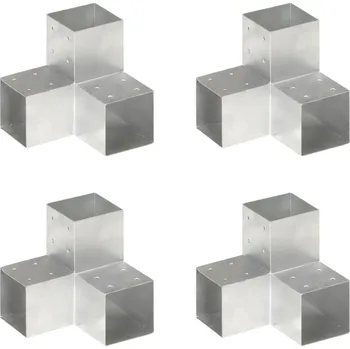 Příslušenství pro plot vidaXL Trámová spojka 4 ks ve tvaru Y pozinkovaný kov 101 x 101 mm [145482]