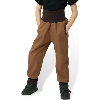 Chlapecké kalhoty ESITO | Rostoucí softshellové kalhoty Sport Brown - hnědá / 110