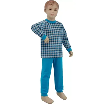 Chlapecké pyžamo ESITO | Chlapecké pyžamo tyrkysové kostky vel. 92 - 110 - tyrkysová kostka malá / 92