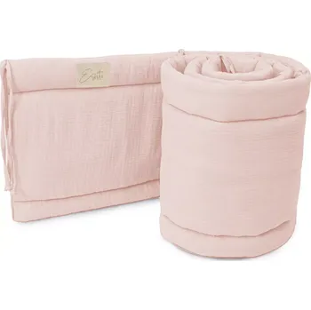 Příslušenství pro dětskou postel a kolébku ESITO | Luxusní mantinel mušelín do postýlky Pink - růžová / 28 x 180 cm