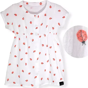 Dívčí šaty ESITO | Mušelínové šaty Barunka Beruška - bílá / 92