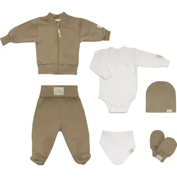 Kojenecká souprava ESITO Souprava do porodnice 6D Bambus Brown hnědá 62 - 68