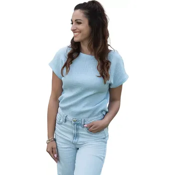 Dámské tričko ESITO | Mušelínové tričko Diana Blue - modrá / 34