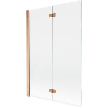 Vanová zástěna Mexen Mist vanová zástěna 2-křídlová levá 120 x 150 cm, transparentní, kartáčovaná měď - 8A9-120-002-65-00-L Vanové zástěny