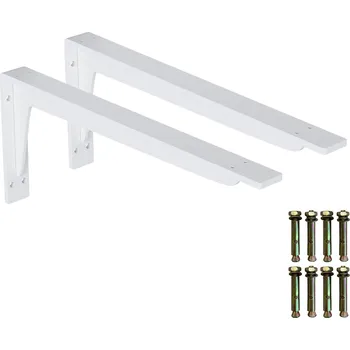 Onpira Bílý držák police s podpěrou 14-59 cm [2ks] Rozměry: 340x145 mm