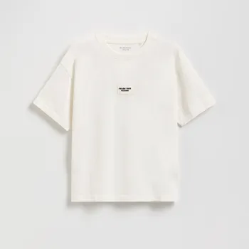 Chlapecké tričko Reserved - Bavlněné tričko - krémová - 094FH-01X - 094FH-01X-U14