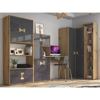 Pohovka Domel Dětský pokoj Index 1 Barevné provedení dveří: Dub artisan lesk, Úchyty Domel: Dub