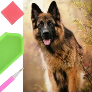 Diamantové malování Diamantové malování - Vlčák hlídač 30 x 40 cm