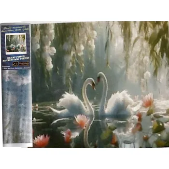 Diamantové malování Diamantové malování 30x40cm Labutě lekníny