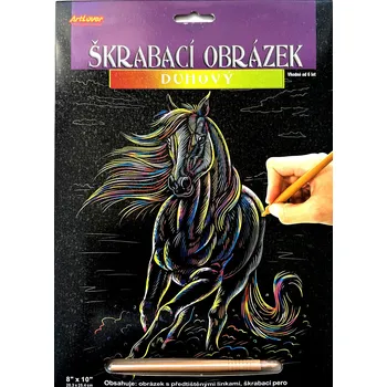 omalovánky Škrabovací obrázek - duhový - Kůň s hřívou