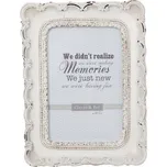 Bílý fotorámeček s ozdobným lemováním - 15*3*20 / 10*15 cm