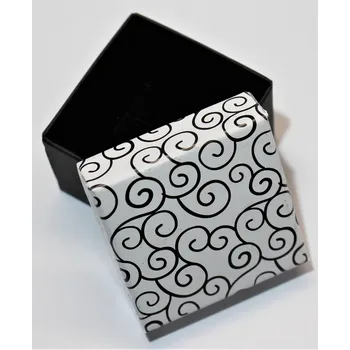 Dárková krabička Papírová krabička na šperky - černobílá