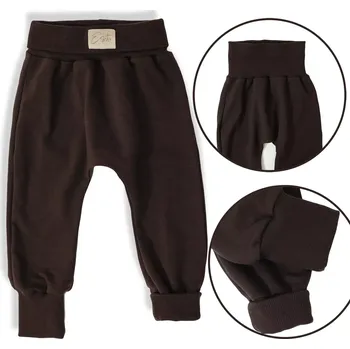ESITO | Dětské tepláky s vysokým pasem Brown - hnědá / 98