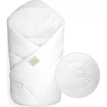 Zavinovačka ESITO | Mikroplyšová zavinovačka pro miminko Bear White 85 x 85 cm - bílá / 85 x 85 cm