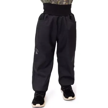 Chlapecké kalhoty ESITO | Dětské softshellové kalhoty s beránkem Lamb Black - černá / 110