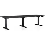 Výškově nastavitelný stůl OfficeTech Long, 240 x 80 cm, černá podnož, černá
