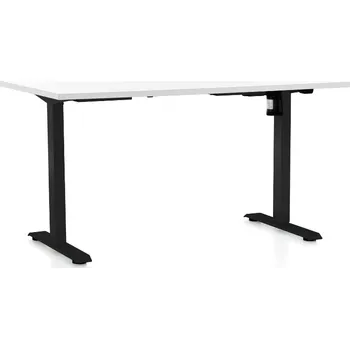 Psací stůl Výškově nastavitelný stůl OfficeTech A, 120 x 80 cm, černá podnož, bílá