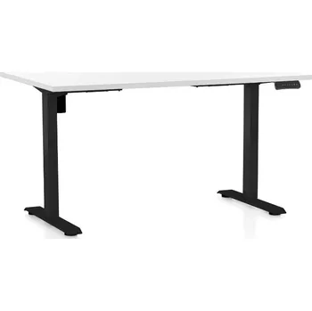 Psací stůl Výškově nastavitelný stůl OfficeTech B, 120 x 80 cm, černá podnož, bílá