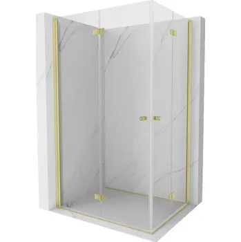 Mexen Mist-F Duo skládací sprchová kabina levá 95 x 75 cm, transparentní, zlatá kartáčovaná - 8A6-095L-075P-55-00 Sprchové kouty