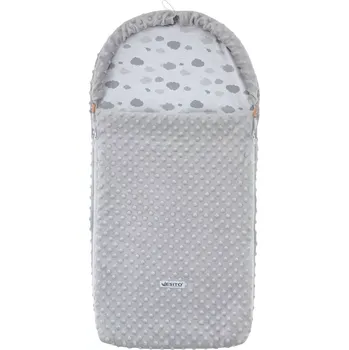 Fusak ESITO | Autofusak Minky Silver - stříbrná / 85 x 42 cm