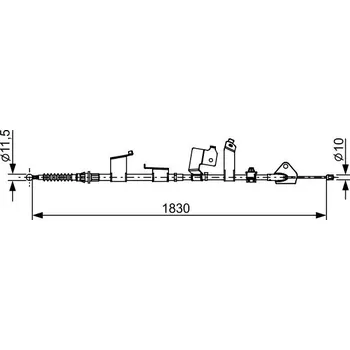 Lanko parkovací brzdy Tažné lanko, parkovací brzda BOSCH 1 987 482 652