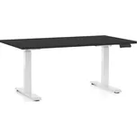 Výškově nastavitelný stůl OfficeTech D, 120 x 80 cm, bílá podnož, černá