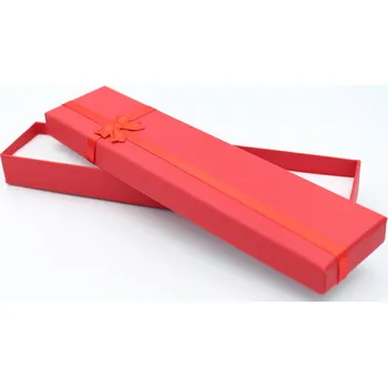 Dárková krabička Papírová krabička na šperky - dlouhá červená